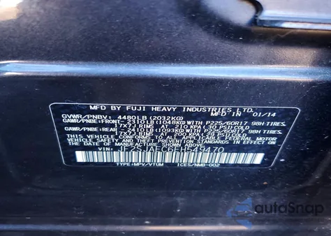 2014 Subaru Forester 2.5I Premium z USA, uszkodzony, nr VIN JF2SJAEC6EH549470